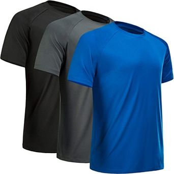 3 Pack Men's Quick Dry Athletic Workout T-Shirt