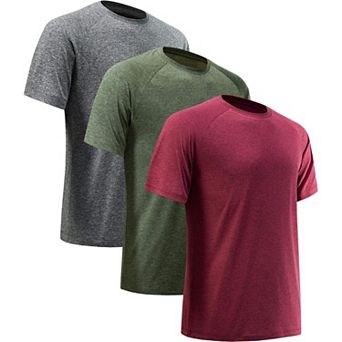3 Pack Men's Quick Dry Athletic Workout T-Shirt