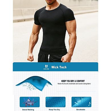 4Pack Men Rash Guard Athletic Workout Shirts