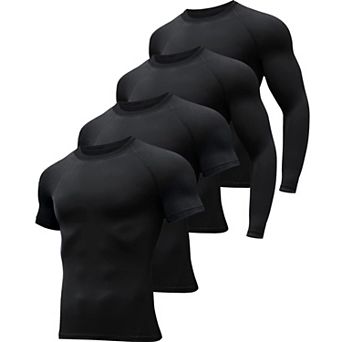 4Pack Men Rash Guard Athletic Workout Shirts