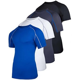4 Pack Men's Short Sleeve T-shirt Base Layer Athletic Top