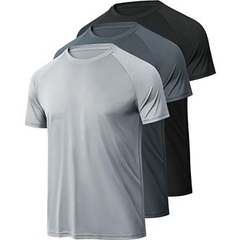 3 Pack Men's Quick Dry Athletic Gym Workout T-Shirt