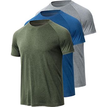 3 Pack Men's Quick Dry Athletic Gym Workout T-Shirt