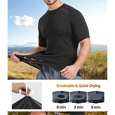 5 Pack Men's Athletic Workout Base Layer T-Shirts