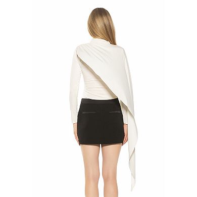 Women's ALEXIA ADMOR Mockneck Long Sleeve Top With Side Cape
