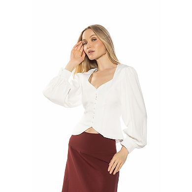 Women's ALEXIA ADMOR Romy Button-Down Sweetheart Blouse