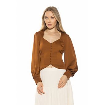 Women's ALEXIA ADMOR Romy Button-Down Sweetheart Blouse