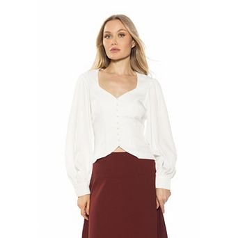 Women's ALEXIA ADMOR Romy Button-Down Sweetheart Blouse