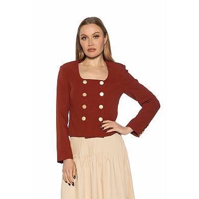 Women's ALEXIA ADMOR Aria Scoop Neck Retro Blazer