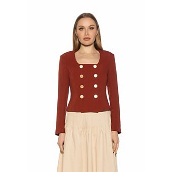 Women's ALEXIA ADMOR Aria Scoop Neck Retro Blazer