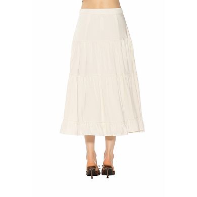 Women's ALEXIA ADMOR Amelie Ruffle Tiered Cotton Skirt