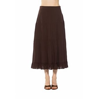 Women's ALEXIA ADMOR Amelie Ruffle Tiered Cotton Skirt