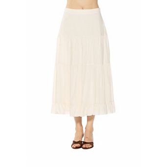 Women's ALEXIA ADMOR Amelie Ruffle Tiered Cotton Skirt