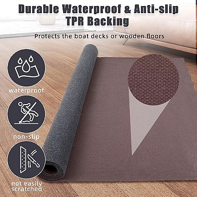 Marine Carpet Roll, Waterproof Polyester Boat Carpet with Non Slip Rubber Backing for Outdoor Use