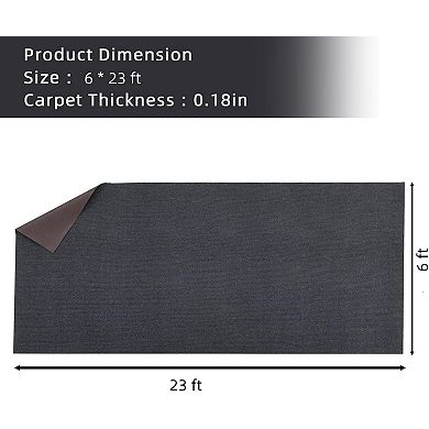 Marine Carpet Roll, Waterproof Polyester Boat Carpet with Non Slip Rubber Backing for Outdoor Use