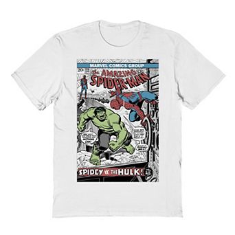 Men's Marvel Comics Cover Amazing Spidey Vs The Hulk Graphic Tee