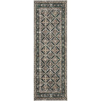 Vintage Boho Area Rug Washable Non Slip Low Pile Soft Indoor Carpet