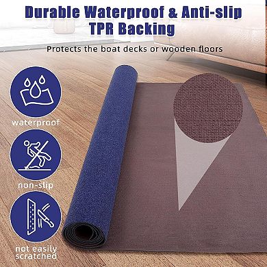 Marine Carpet Roll, Waterproof Polyester Boat Carpet with Non Slip Rubber Backing for Indoor Outdoor