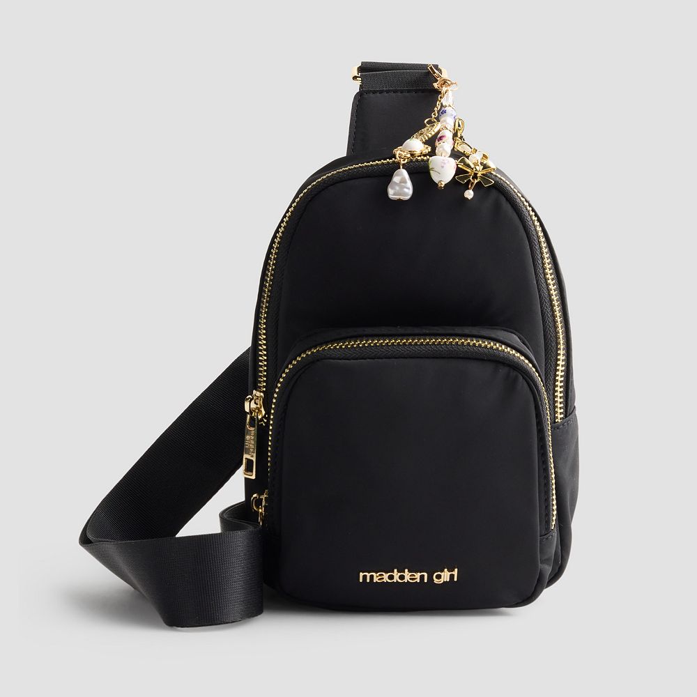 madden girl Sling Crossbody Bag & Removable Bag Charm 2-Piece Gift Set
