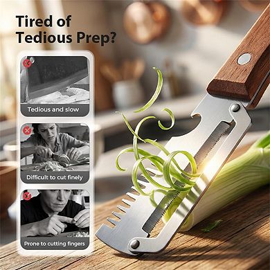 1PCS Premium Vegetable Peeler with Wooden Handle and Bottle Opener
