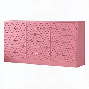 9 Drawer Dresser Bedroom 63 in Modern Chest With Power Charging Station Storage Organizer for Closet