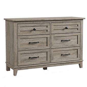 Versatile Classic Dark Brown Wooden Dresser With 6 Drawers Elegant Cabinet for Living Room Bedroom