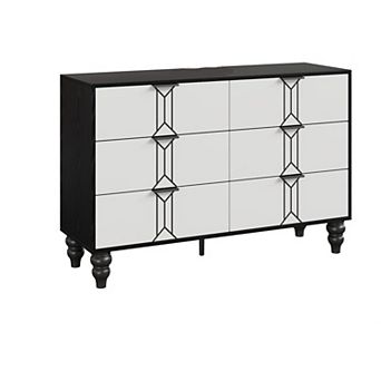 6 Drawer Dresser With Deep Drawers For Bedroom Modern Wooden Chest Dresser With Deep Drawers