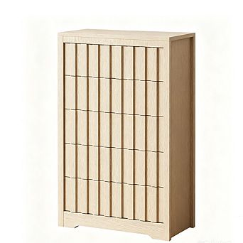 Modern Fluted Dresser for Bedroom With 5 Drawers Wooden Chest of Drawers With Handleless Closet