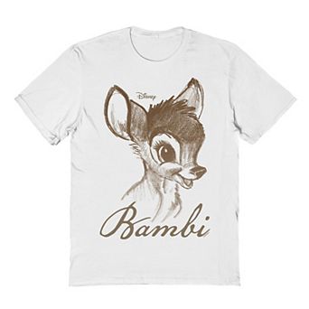 Men's Disney's Bambi Classic Face Drawing Graphic Tee