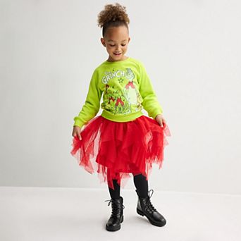 Girls 4-12 The Grinch Sweatshirt & Skirt 2 pc Set