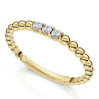 EX3 Diamond 14k Gold 1 1/10 Carat T.W. Lab-Created Diamond Round Prong Set Anniversary Ring