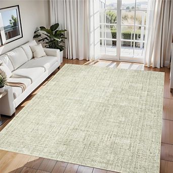 Modern Abstract Area Rug Machine Washable Non Slip Low Pile Indoor Carpet for Living Room Bedroom