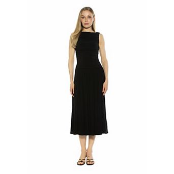 Women's ALEXIA ADMOR Lumi Ruched Dropped Waist Midi Dress