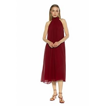 Women's ALEXIA ADMOR Suri Mockneck Halter Midi Flowy Dress