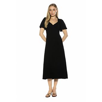 Women's ALEXIA ADMOR Zuri Sweetheart Midi Dress With Bubble Sleeves