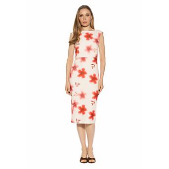 Women's ALEXIA ADMOR Noor Boatneck Blouson Midi Dress