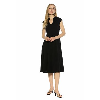 Women's ALEXIA ADMOR Yara U Neck Fit & Flare Midi Dress