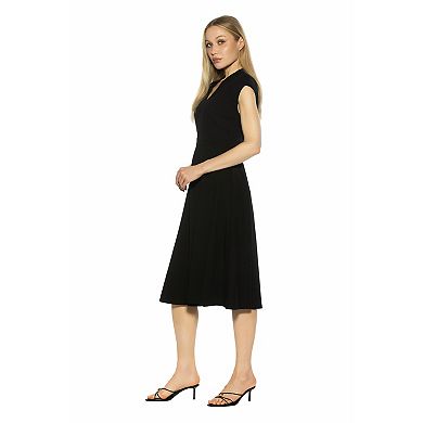 Women's ALEXIA ADMOR Yara U Neck Fit & Flare Midi Dress
