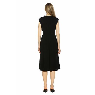 Women's ALEXIA ADMOR Yara U Neck Fit & Flare Midi Dress