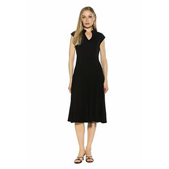 Women's ALEXIA ADMOR Yara U Neck Fit & Flare Midi Dress