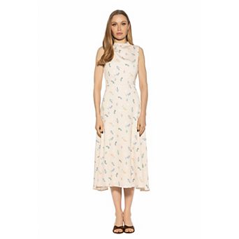 Women's ALEXIA ADMOR Opal Draped Fit And Flare Dress
