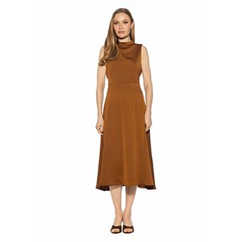 Women's ALEXIA ADMOR Opal Draped Fit And Flare Dress