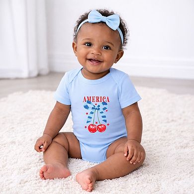 Coquette America Cherries - Infant Short Sleeve Graphic Bodysuit