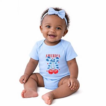 Coquette America Cherries - Infant Short Sleeve Graphic Bodysuit