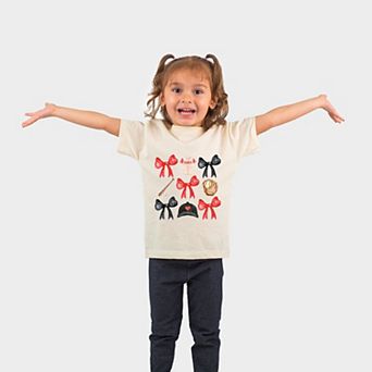 Coquette Baseball Red Chart - Toddler Short Sleeve Graphic T-Shirt