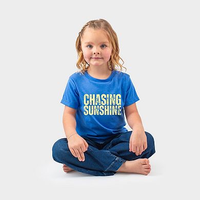 Chasing Sunshine Block Distressed - Toddler Short Sleeve Graphic T-Shirt