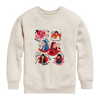Girls 7-16 Disney's Descendants 5 Character Collage Crew Fleece Sweatshirt