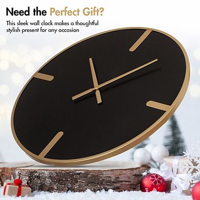 Clockswise 32" Modern Minimalist Crafted Wall Clock Structured Metal Frame Circular Design