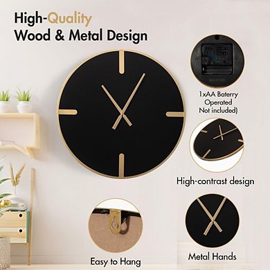 Clockswise 32" Modern Minimalist Crafted Wall Clock Structured Metal Frame Circular Design