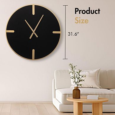 Clockswise 32" Modern Minimalist Crafted Wall Clock Structured Metal Frame Circular Design